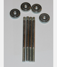 4 Spezialschrauben und 4 Rändelmuttern, 50,80 mm